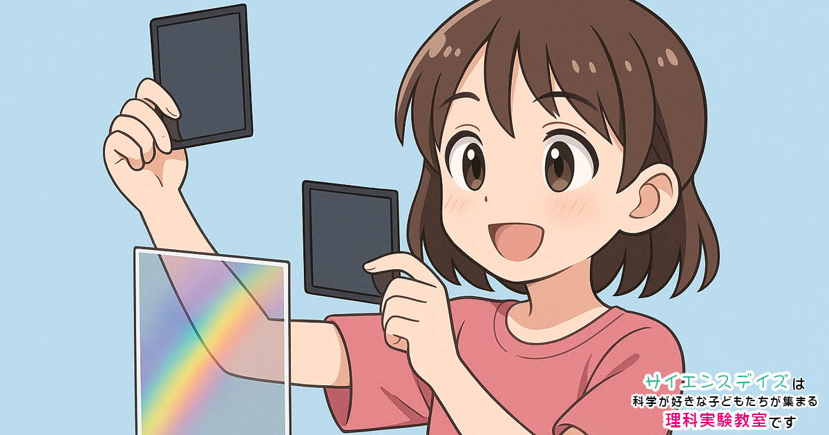 光と遊ぼう!キラピカラボ2025 偏光板を使って虹を作ろう