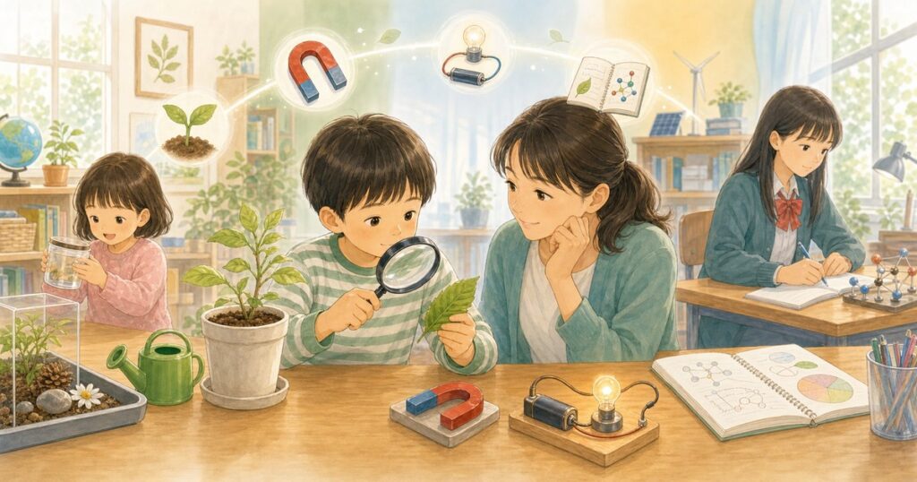 幼児期から中学生まで、年齢に合わせて理科への関わり方を考える親子